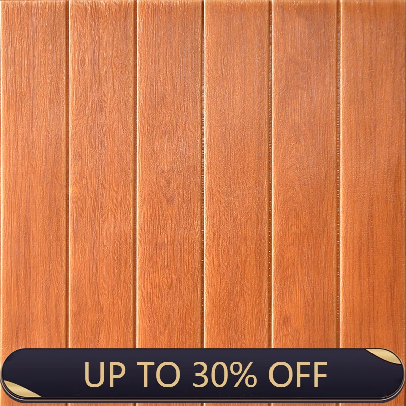 

Wood grain 3d stereo wall stickers living room TV background wall soundproofing rental room decoration live background thickenin