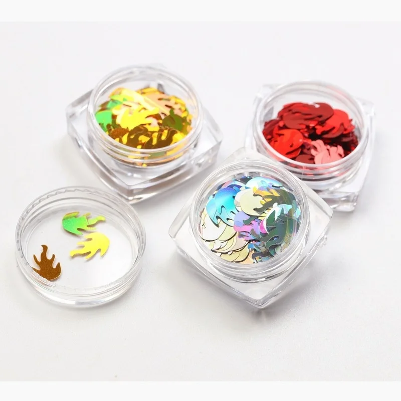 1 коробка пламени блестки ультра-тонкий лак для ногтей блестящая золотая бумага