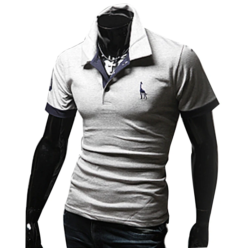 Рубашка-поло мужская с коротким рукавом облегающая деловая Повседневная