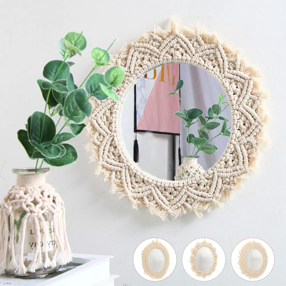 

Handmade Bohemian Fringed Wall Round Frame Tapestry Macrame Ceremony For Home Living Room Backdrop Wall Art Frame Decor