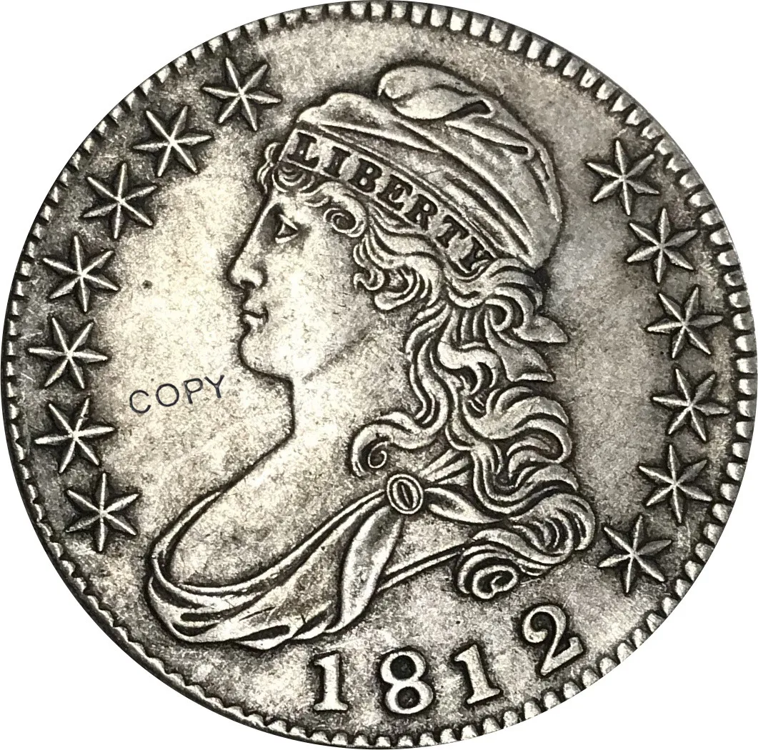1812 Соединенные Штаты 50 центов доллар Свобода Орел закрытый бюст половина доллара