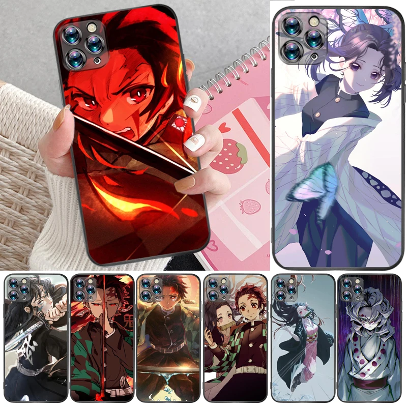 

Demon Slayer Kamado Tanjirou Kamado Nezuko Kimetsu No Yaiba Agatsuma Zenitsu Phone Case For iPhone XR XS Max Funda Back Cover