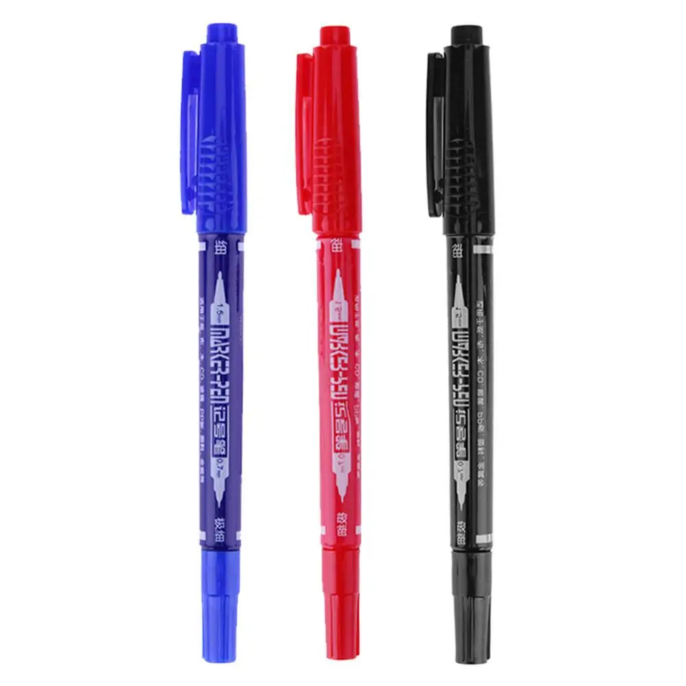 

Waterproof Twin Tip Permanent Markers Dual Head Drawing Painting Sketch Fineliner Marker Pen School Office Stationery Supplies