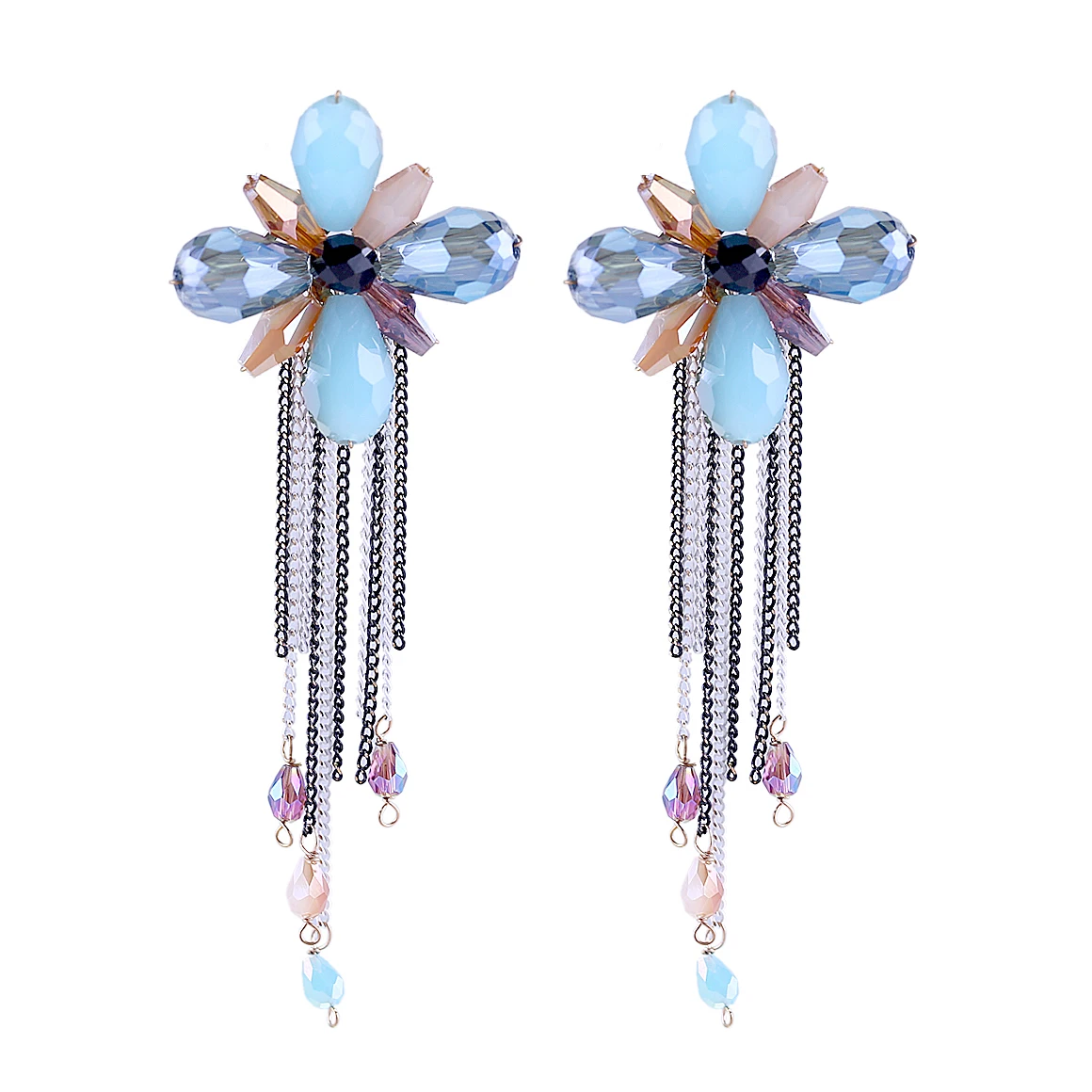 Модные висячие серьги с кристаллами для женщин и девушек Позолоченные Эффектные