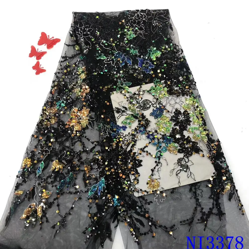 

Tulle Sequins Fabric African Laceorange Color Embroidery Elegant French African Nigerian Latest Design New Style Best Selling