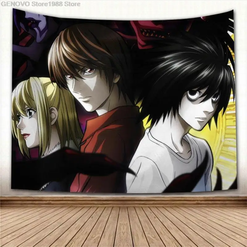 

Nizza Death Note Anime Tapisserie Bunte Psychedelic Dekorative Teppich Wand Stoff Für Wohnzimmer Schlafzimmer Wandteppiche Zubeh