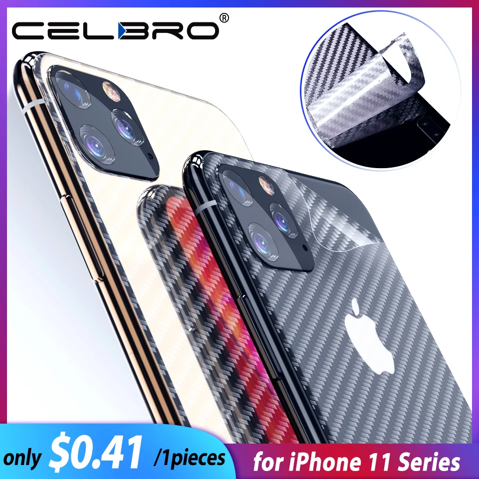 Наклейка для iPhone 11 Pro Max X Xs Xr защитная задняя мягкая пленка из углеродного волокна