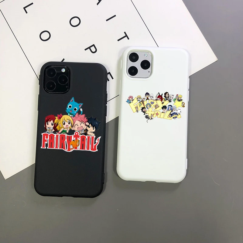 

Manga Fairy Tail soft phone case for iPhone 12pro 11pro max 12mini SE2020 14pro 13pro max 14plus TPU black shell