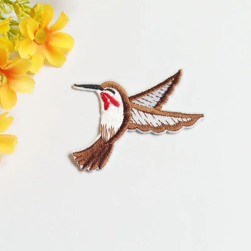 6PCS Embroidered Patches for Clothing Hummingbird Iron On Embroidery Sewing Sequins | Дом и сад