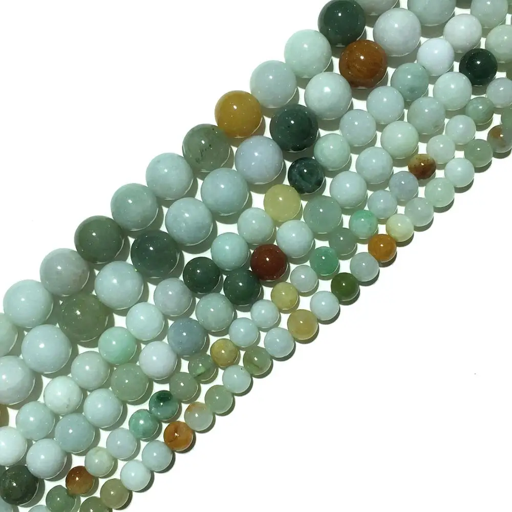 Бесплатная доставка круглые свободные бусины из натурального жадеита 6 8 10 12 мм