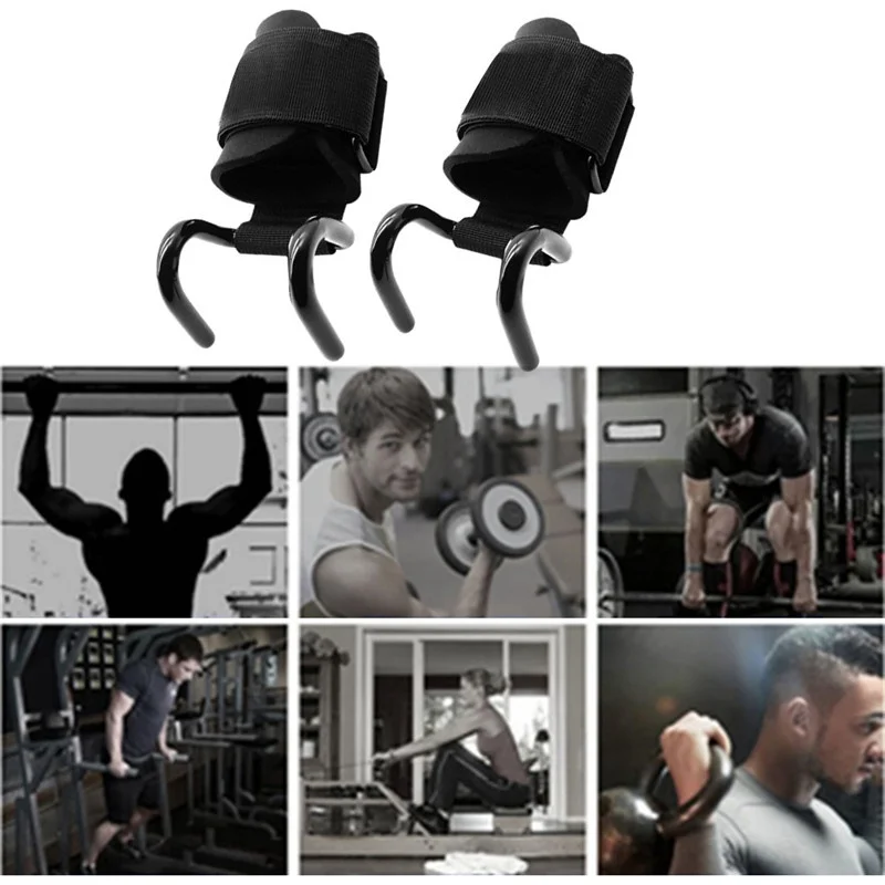 

1 Pair Strength Training Buckle Professional Fitness Weight Lifting Grip Hooks Wrist Support Hook Pull-ups Power Lifting Grips