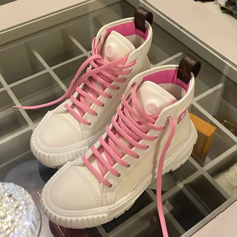

High-top canvas thick-soled white shoes increase leisure flat platform platform shoes sports women's shoes custom LOGO