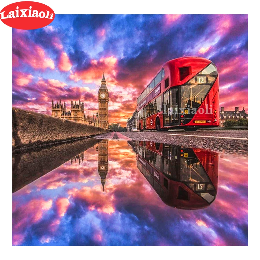 

DIY Diamond Embroidery train Scenery Full Square 5D Full Display Diamond Painting Cross Stitch Mosaic rhinestone Home Decoration