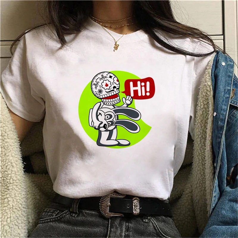 

Female T-shirt Cute Skulls Printing Short Sleeve Tshirt Fashion Summer Ladies Graphic Clothing Female T Shirt Tee tops