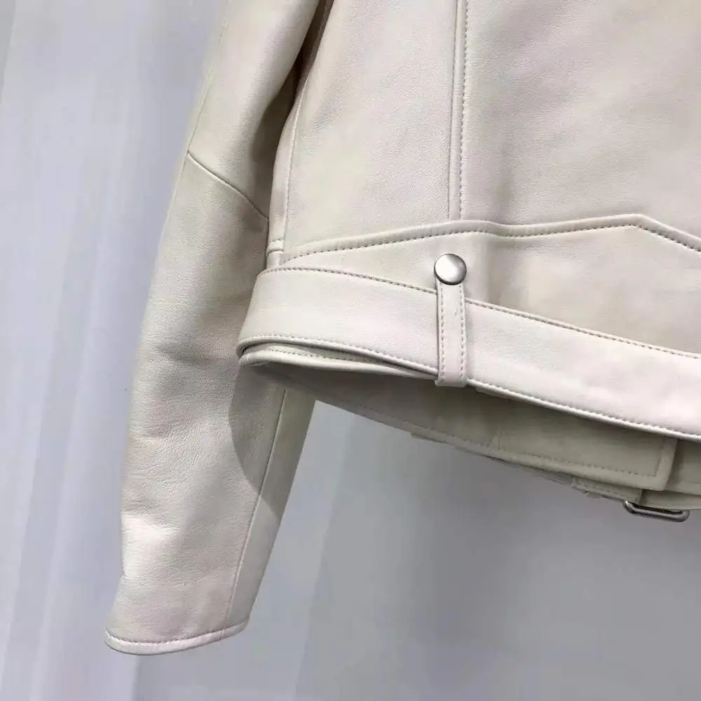 

Leather Jacket Women Genuine Spring Coat Autumn 2021 New Fashion Slim Real Sheepskin Short Style Solid Color Size M-3XL