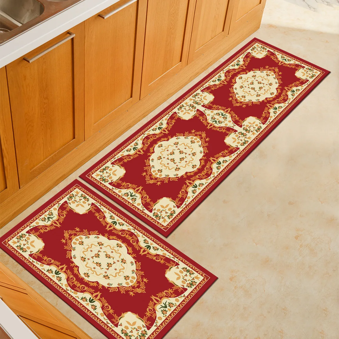 Противоскользящий кухонный напольный коврик напечатанный современный для кухни