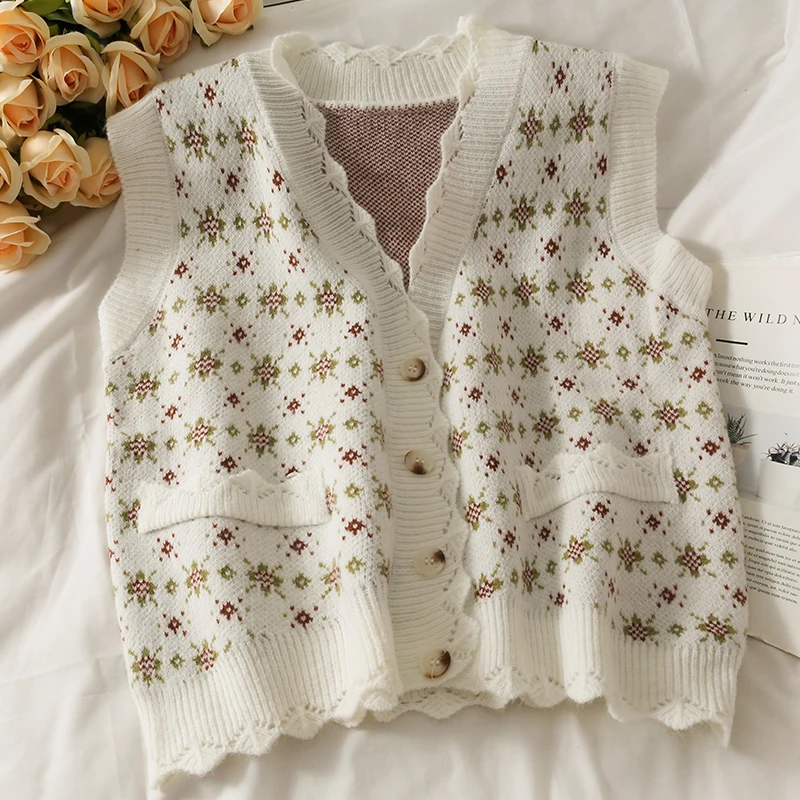 Женский трикотажный жилет с V-образным вырезом без рукавов |