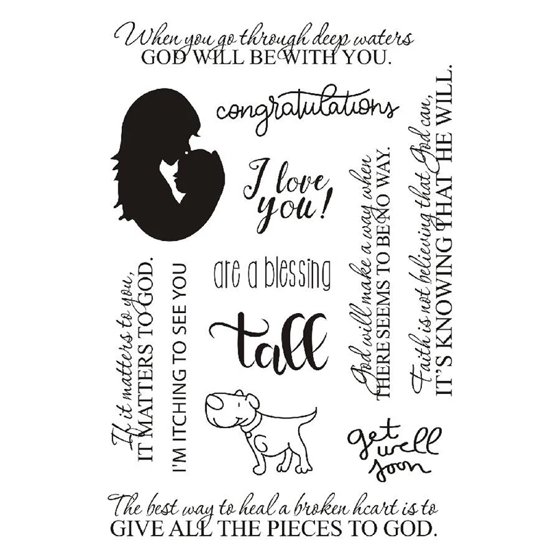 Новые штампы с цитатами для детских карт прозрачные силиконовые резиновые