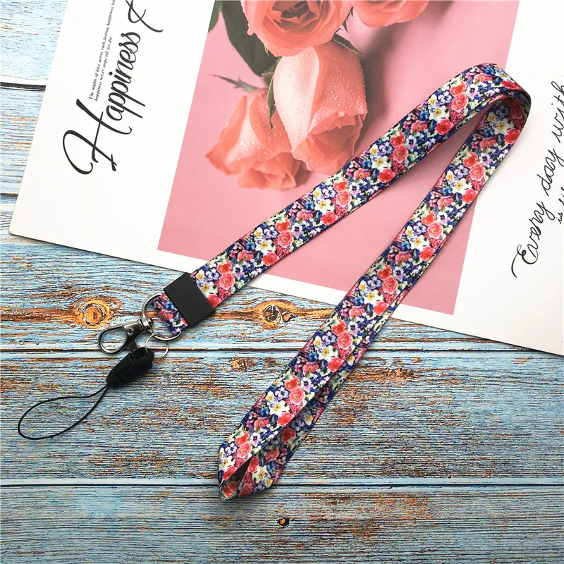 Neck strap Cell phone Lanyard for keys ID card Mobile Phone straps Floral Fashion Flower necklace Handphone strap keycord long
