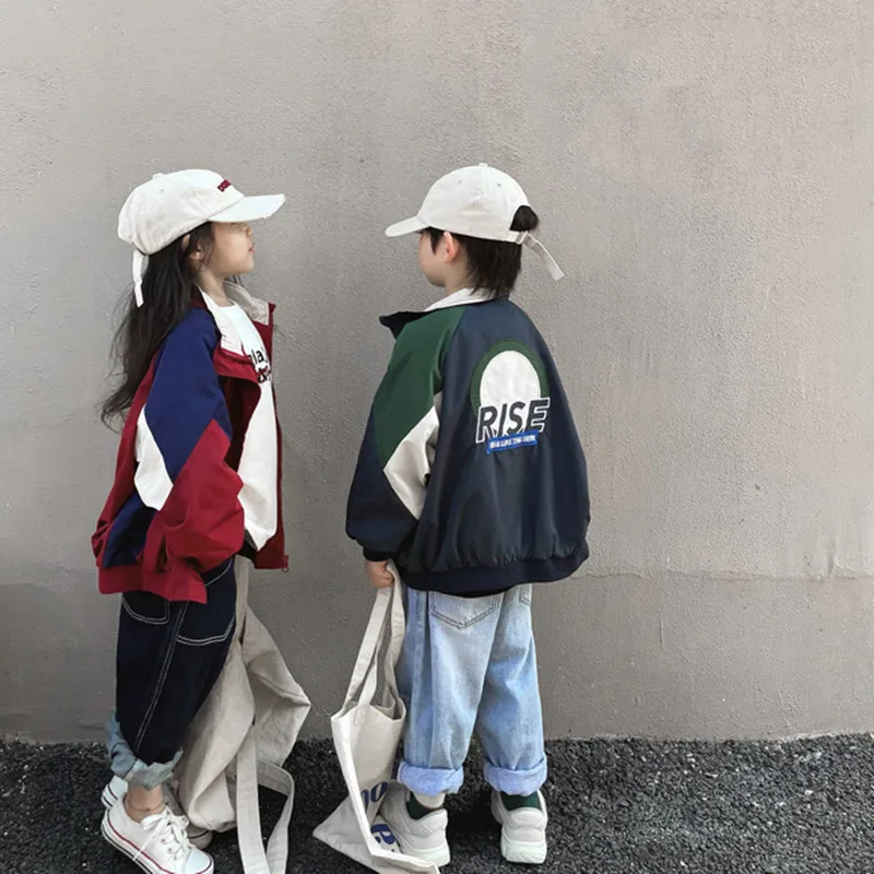 

Детская комбинированная куртка, пальто на осень и зиму, 8509, корейский стиль, с длинным рукавом, Прошитый жакет для мальчиков и девочек, 2021