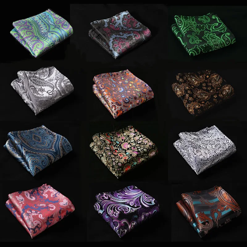 Фабричный мужской роскошный Шелковый Цветочный платок с пейсли Hanky элегантное
