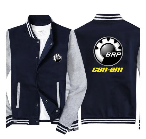 

2020 Winter Men's Clothing for BRP can-am Printed Loose Casual Streetwear Fleece Pullovers Coat Jackets Baseball Bomber