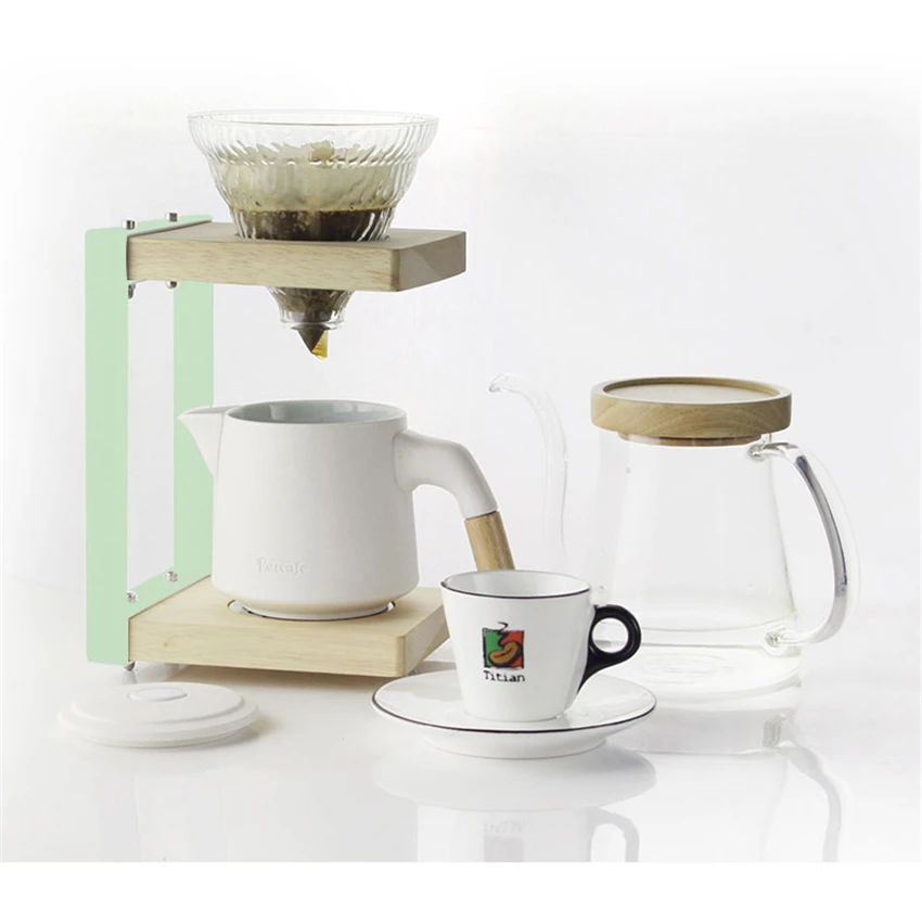 Держатель для стакана V60 с деревянным фильтром кофе стойка холодного