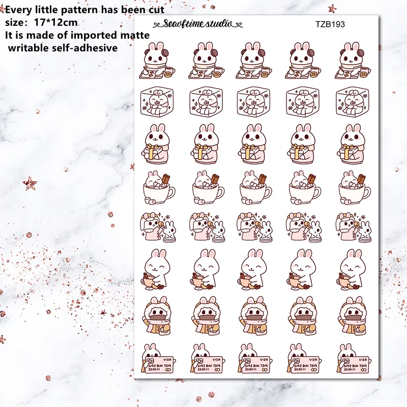 

Lovely rabbit Label Sticker Winter Christmas kawaii Decorative Sticker DIY Planner diary Scrapbooking album Stationery Office