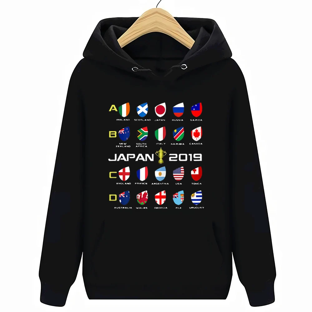 Черный американский флаг для регби кофты Япония 2019 World Tournament хлопок S 3XL толстовки