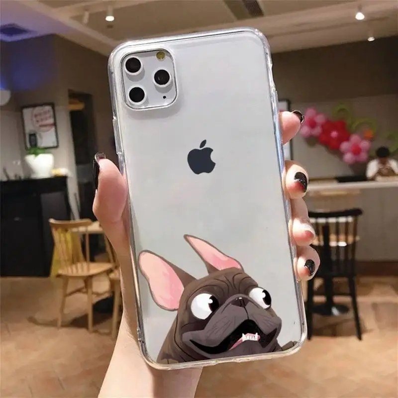 

Pug Dog French Bulldog funny Phone Case For iphone 6 7 8 12 11 pro Max Mini plus X XR XS Samsung S10 9 7 8 Plus Soft Cover