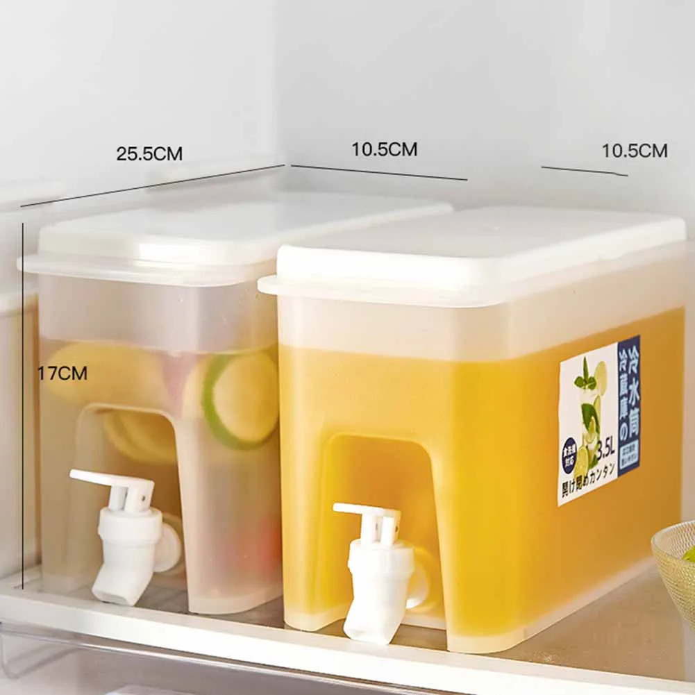 

3.5L Capacity Kettle With Tap Refrigerator Ice Water Cool Bucket Fruit Teapot Drinkware Container Heat Resistant Pitcher