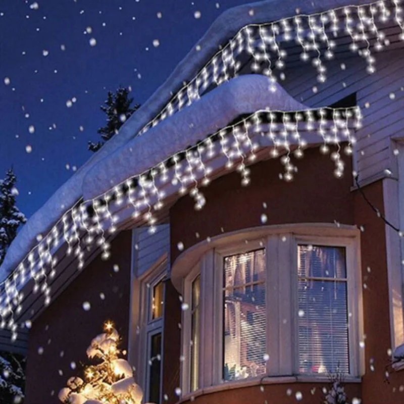 DCOO, 4*0,6 м, занавески, сосулька, гирлянды, 96Led, 8 режимов, свисают, водонепроницаемые, Рождественские огни, наружное украшение, вечерние, для сада, сцены