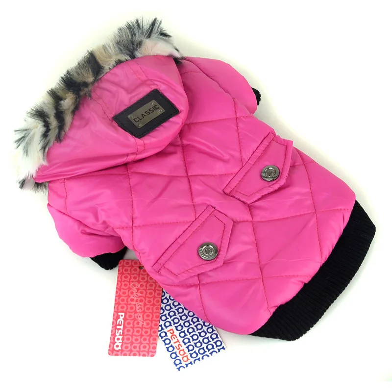Warm Cute Coat Jacket Faux Pockets Fur Trimmed Dog Hoodies Costume Large Puppy Vest | Дом и сад