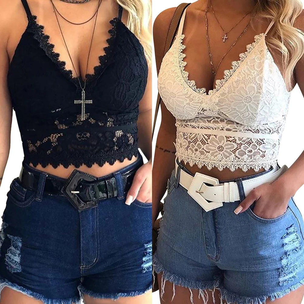 

2020 New Lace Strap Wrapped Chest Wireless Bra Lingerie Top New Underwear Ladies Camisole Women Summer Crop Top Camisole feminin
