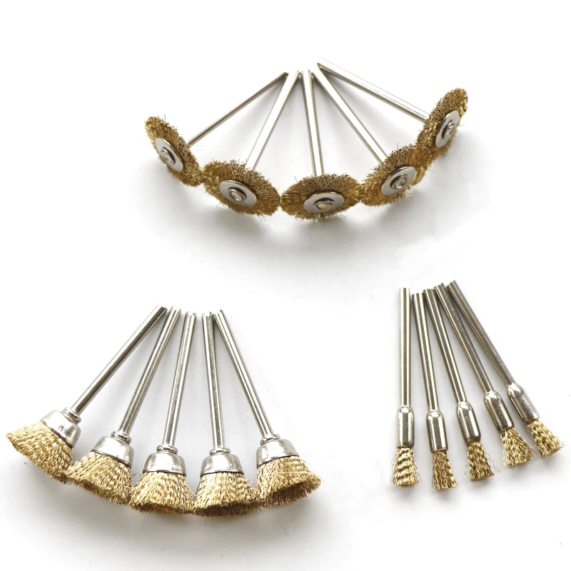 

Fixmee 15 pcs brass wire brush brushes wheel dremel rotary tool accessories