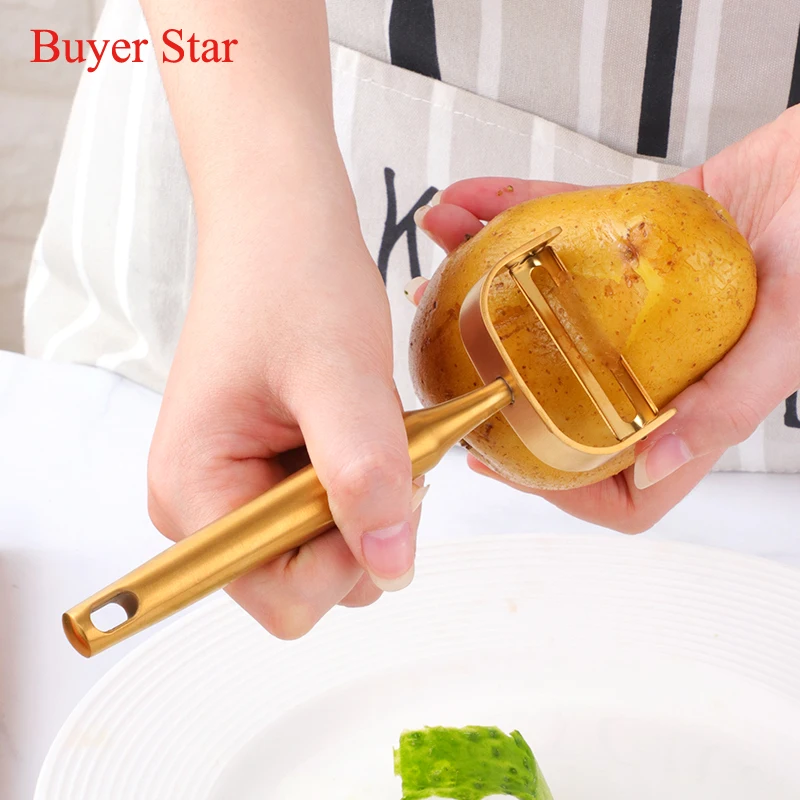 

new Gold Fruit Peeler Stainless steel Potato Peeler Vegetables Grater Cutter Julienne Metal Fruit serving tools Kitchen Gadgets