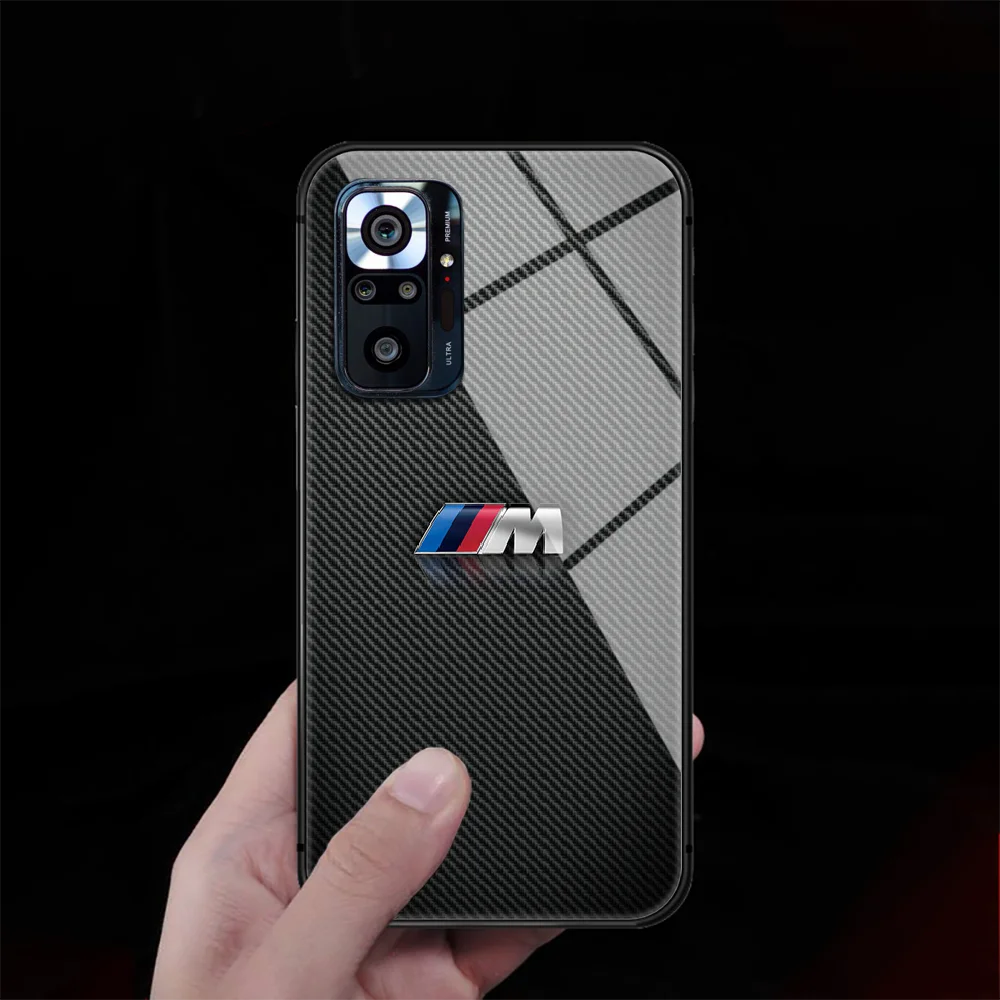 

Car Sportscar B-M-W Tempered Glass Phone Case Cover For Xiaomi Redmi Note 7 8 9 10 K40 A C S T Pro Black Cell Pretty Black Coque
