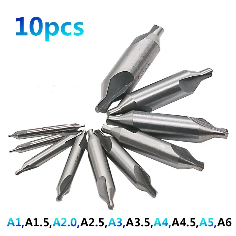 10 шт. HSS в сочетании центровочное сверло с алмазным напылением для зенковки 60