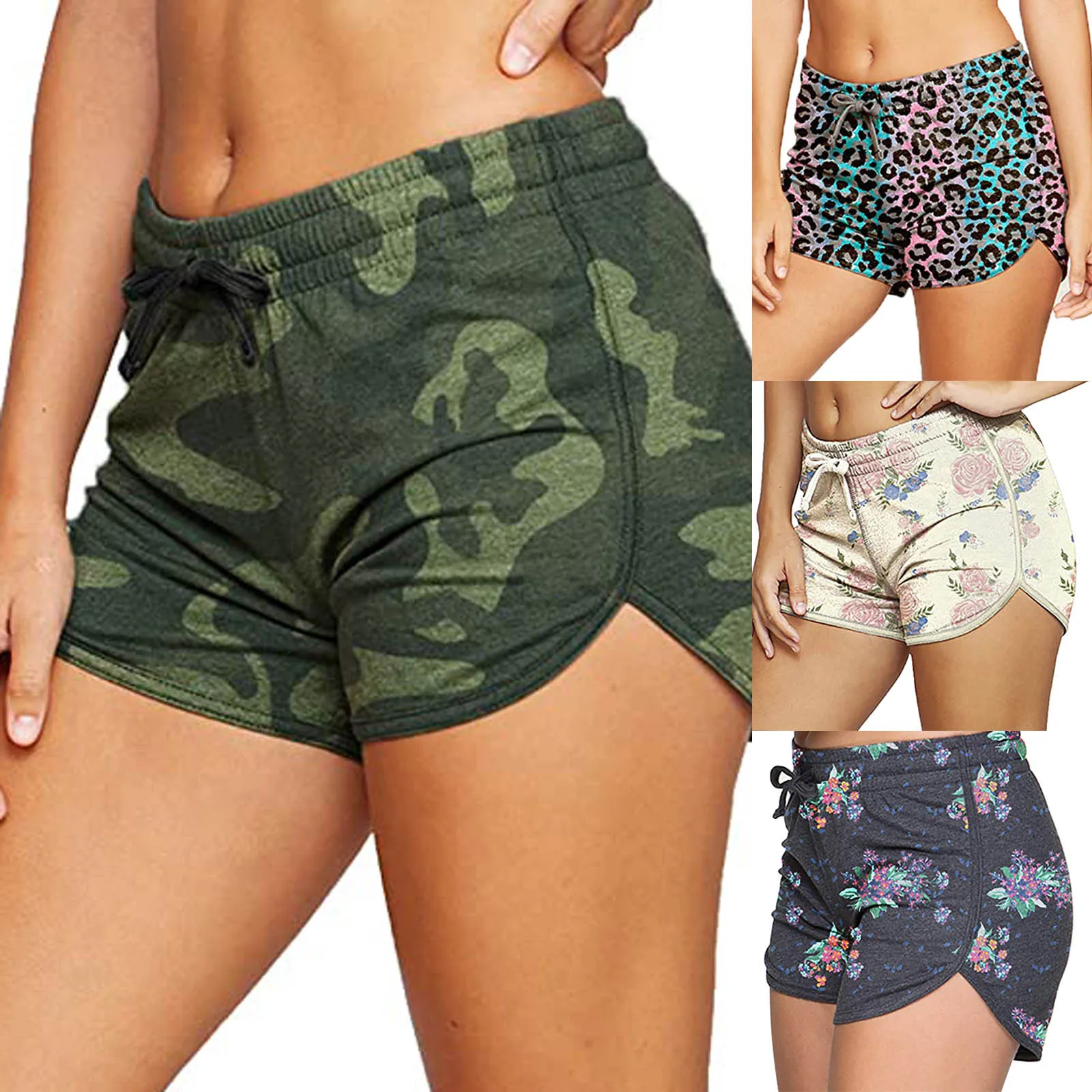 

Sexy Women Plus SIze High Waist Sport Yoga Pants Printed Cotton High Waist Active Solid ShortsYoga Pants Workout Gym Shorts 2021