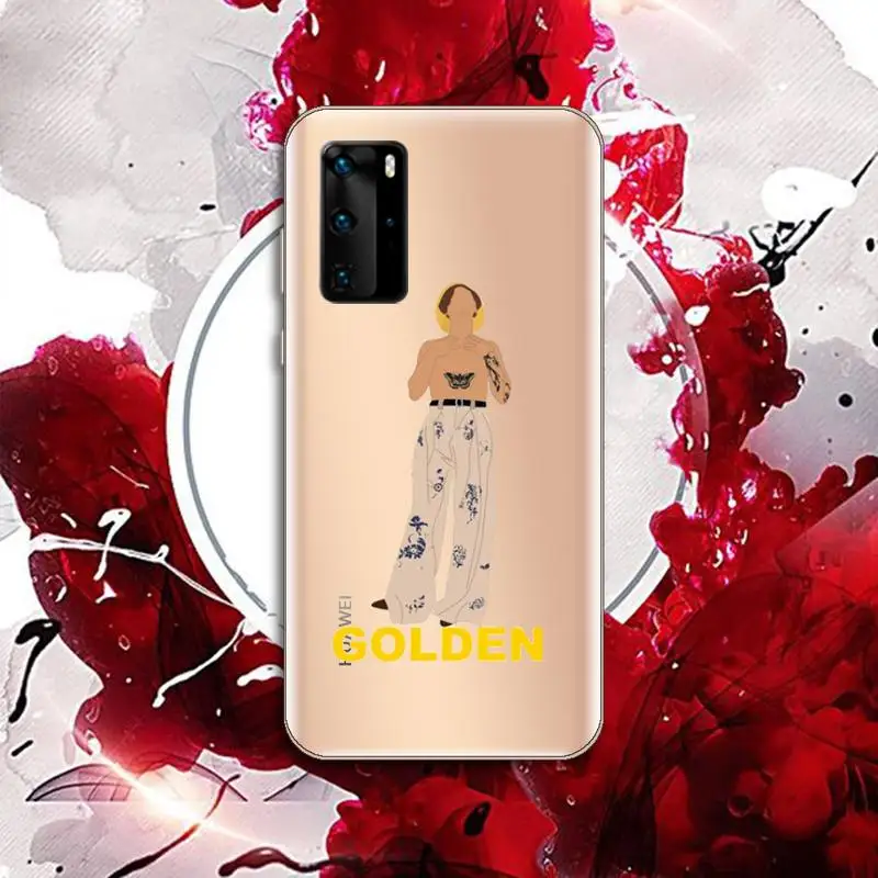 

Gold Harry Styles Phone Case Transparent for Huawei P20 P30 P40 honor 8 10i P smart 2019 Samsung A71 A21S S10 20 plus