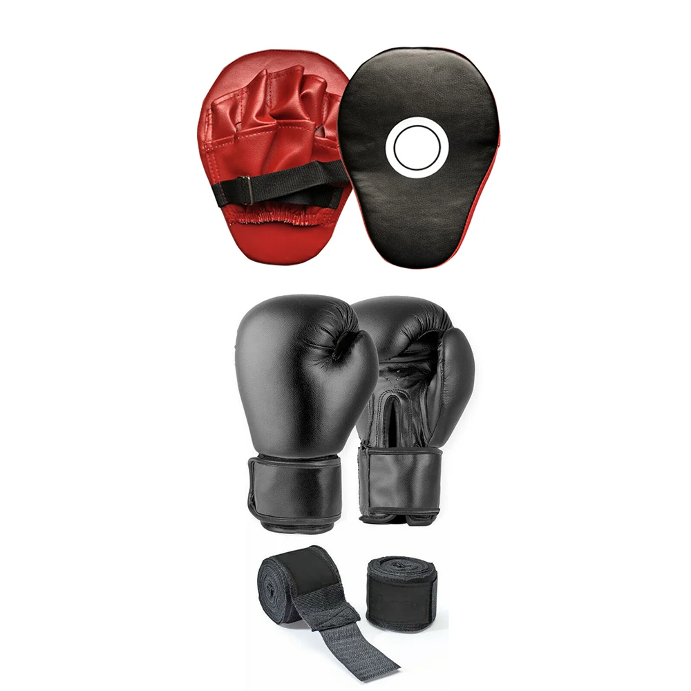 1 комплект 6 шт. боксерские перчатки + Ручная мишень ремешок для рук мужские и