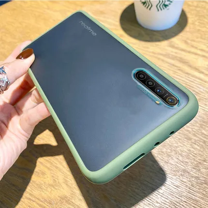 Для OPPO Realme 6 Pro Чехол жесткий прозрачный матовый противоударный защитный чехол на