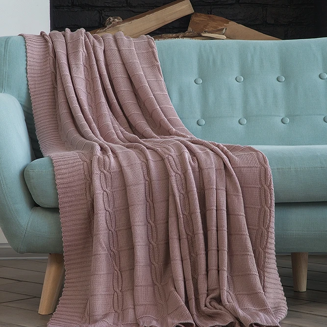 COZY плед 130x180 150x200 пыльно розовый Delicatex|Шаль| |