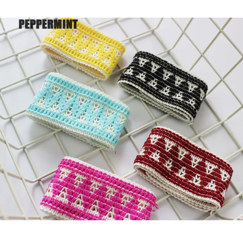 1 ярд 40 мм хлопковая лента с вышивкой стильный аксессуар для сумки/одежды/кружева