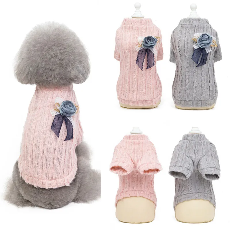 Свитер для собак Милая Одежда кошек одежда щенков вязаный костюм Чихуахуа