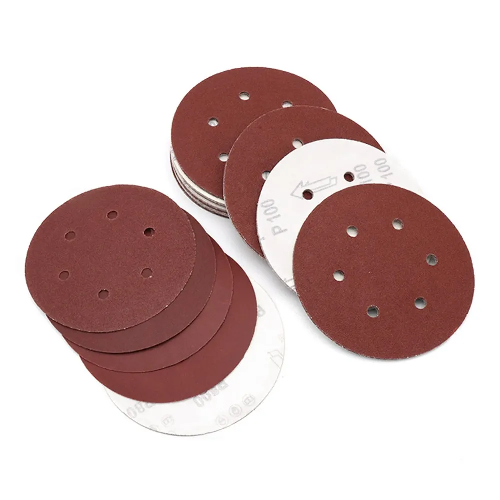 The 100pcs 6" 150mm Sandpaper Aluminium Oxide Wood Sanding Paper Abrasive Disc Hook & Loop Grit 60 80 120 180 240 Tools |