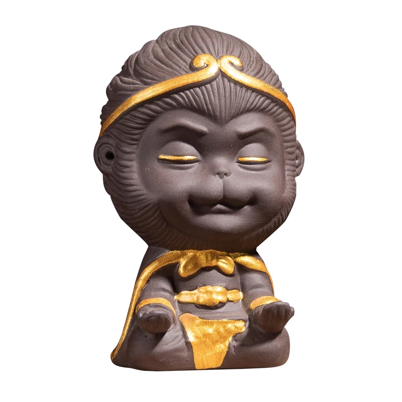 

Jusen Cute Monkey King Tea Pet Handmade Ceramics Teaset Accessories Homehold Coffee Tea Tray Decoration Chinese Kung Fu Teaware