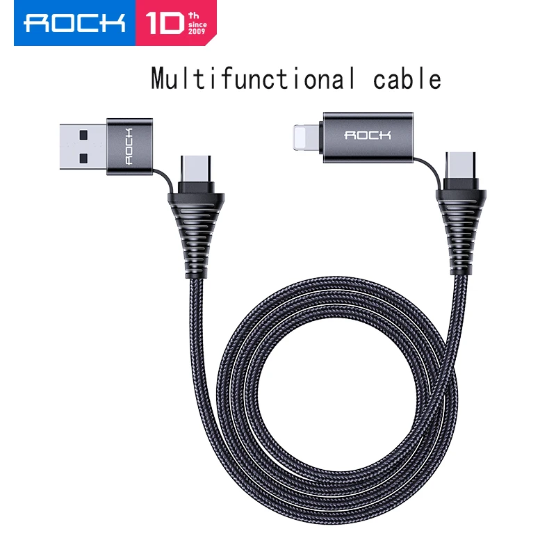 rock 4 в 1 usb type c к type c ip кабель зарядного ус