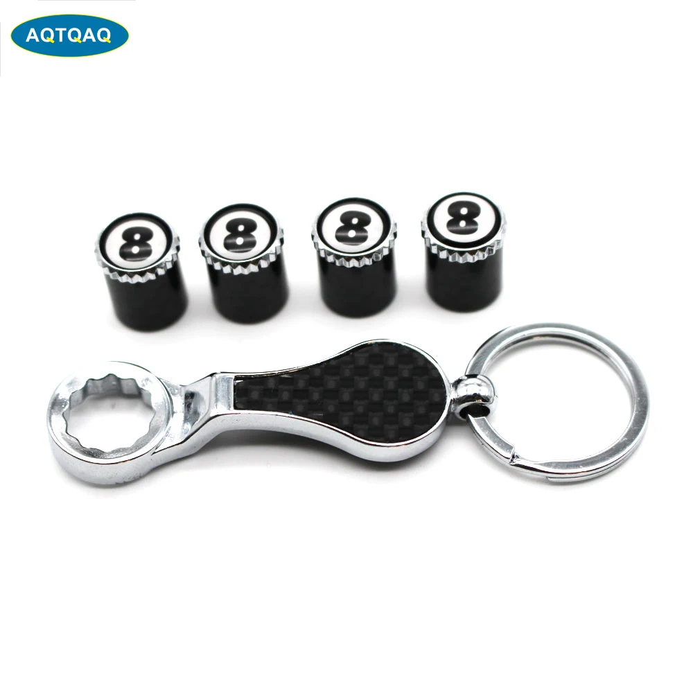 5 шт./компл. NO.8 стиль эмблема Авто колеса шины воздушный клапан колпачки с гаечным