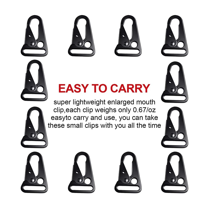 12 шт. увеличенный зажим для рта слинг застежка крючок ключей защелкивающиеся